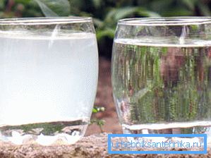 Hvit og rent vann - til sammenligning