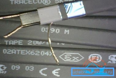 Foto selvregulerende kabel. Foto selvregulerende kabel.