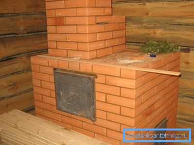 Brickovn for badet og oppvarming har faste dimensjoner