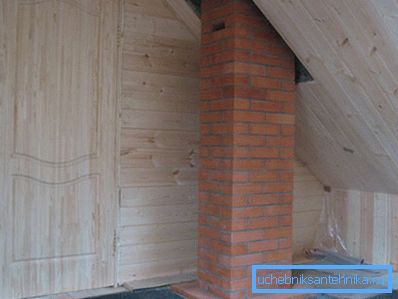 Brick pipe passerer gjennom loftet Brick pipe passerer gjennom loftet