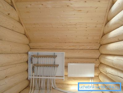 Samlerinstallasjon av varmesystemet i et privat hus Samlerinstallasjon av varmesystemet i et privat hus
