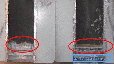 Korrosjon av aluminium radiator under påvirkning av alkali Korrosjon av aluminium radiator under påvirkning av alkali