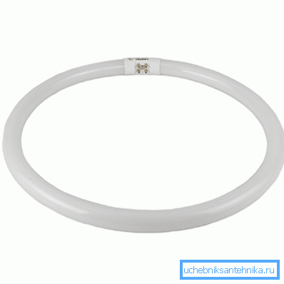 Fluorescerende runde lampe for dusj Fluorescerende runde lampe for dusj