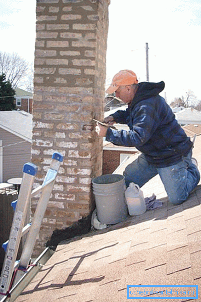 Plastering murverk rundt skorsteinen. Plastering murverk rundt skorsteinen.