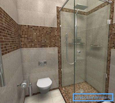 Glasspartisjon for en dusj på badet Glasspartisjon for en dusj på badet