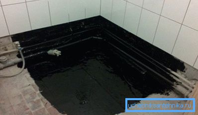 Gulv dekket med bitumen vanntett Gulv dekket med bitumen vanntett