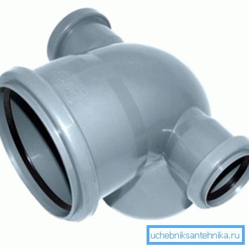 Et eksempel på en adapter med rørutløp for 50 mm. Et eksempel på en adapter med rørutløp for 50 mm.