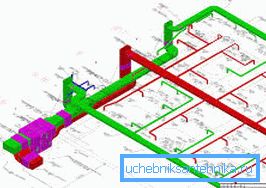 Prosjektet av ventilasjonssystemet til kontorsenteret.