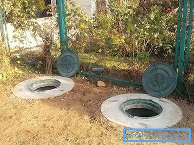 Septiktank av betongringer i landet