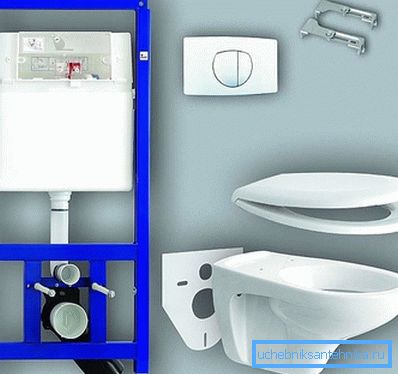 Ordningen med installasjon av toalettet til rammen Ordningen med installasjon av toalettet til rammen