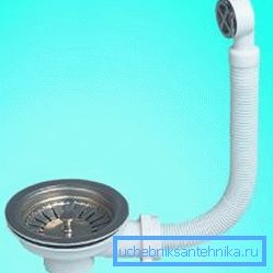 Håndvask siphon med bølgepapp overflow Håndvask siphon med bølgepapp overflow