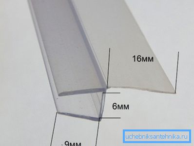 Silikonforsegling for glasstykkelse 6 mm Silikonforsegling for glasstykkelse 6 mm