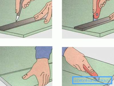 Slik blir gipsplaten kuttet. Slik blir gipsplaten kuttet.