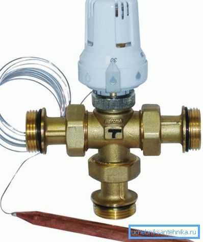 Treveis termostatventil med nedsenkningstypesensor Treveis termostatventil med nedsenkningstypesensor