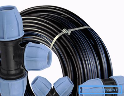 HDPE-rør med kompresjonsbeslag HDPE-rør med kompresjonsbeslag