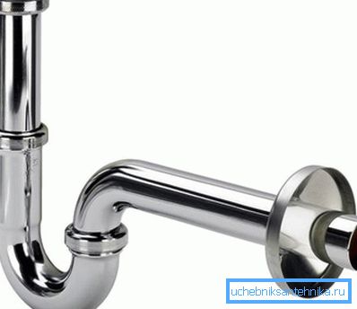 Forkromet metall pipe siphon Forkromet metall pipe siphon