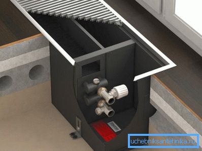 Installere en platekonvektor i gulvet Installere en platekonvektor i gulvet