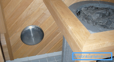 Ventilasjon installert i dampbadet Ventilasjon installert i dampbadet