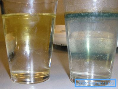 Som et resultat av oppgjør kan det oppstå en film eller sediment, som på bildet Som et resultat av oppgjør kan det oppstå en film eller sediment, som på bildet